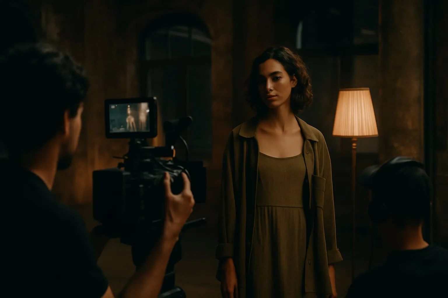 Filmagem moda sustentável em espaços culturais locais